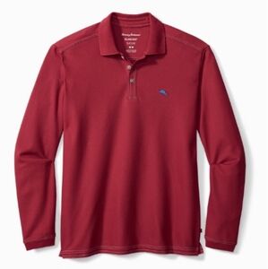 Tommy Bahama Men's Emfielder Long Sleeve Polo Red T220945 Size XL